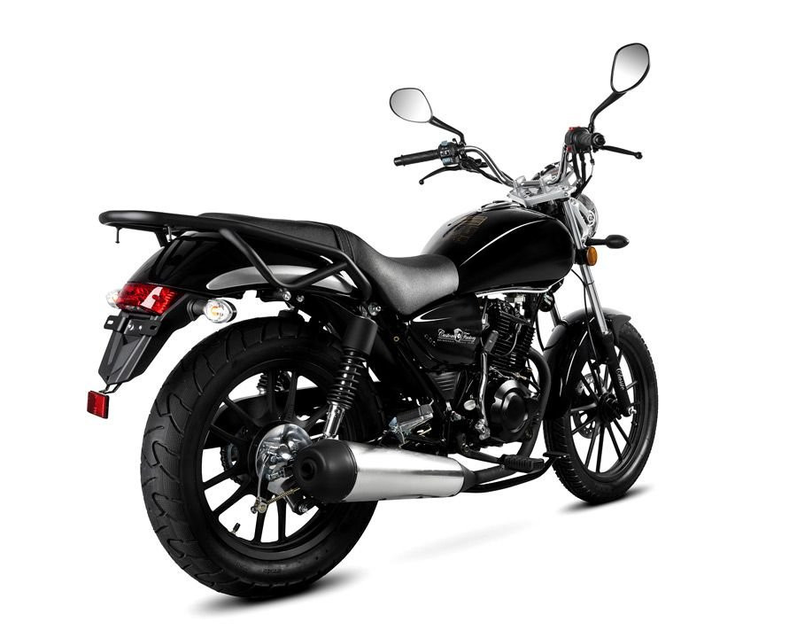 Motorrad Fighter 125 C-S schwarz matt 90 km/h Euro 5+ Schaltmoped Chopper 125ccm 4 Takt Leichtkraftrad Krad Kraftrad