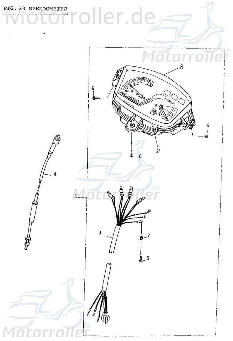 Adly Tachometer Scoody 50 Geschwindigkeitsmesser 50ccm 2Takt Motorroller.de Geschwindigkeitsanzeige Speedometer kmh-Anzeige Geschwindigkeits-Anzeige