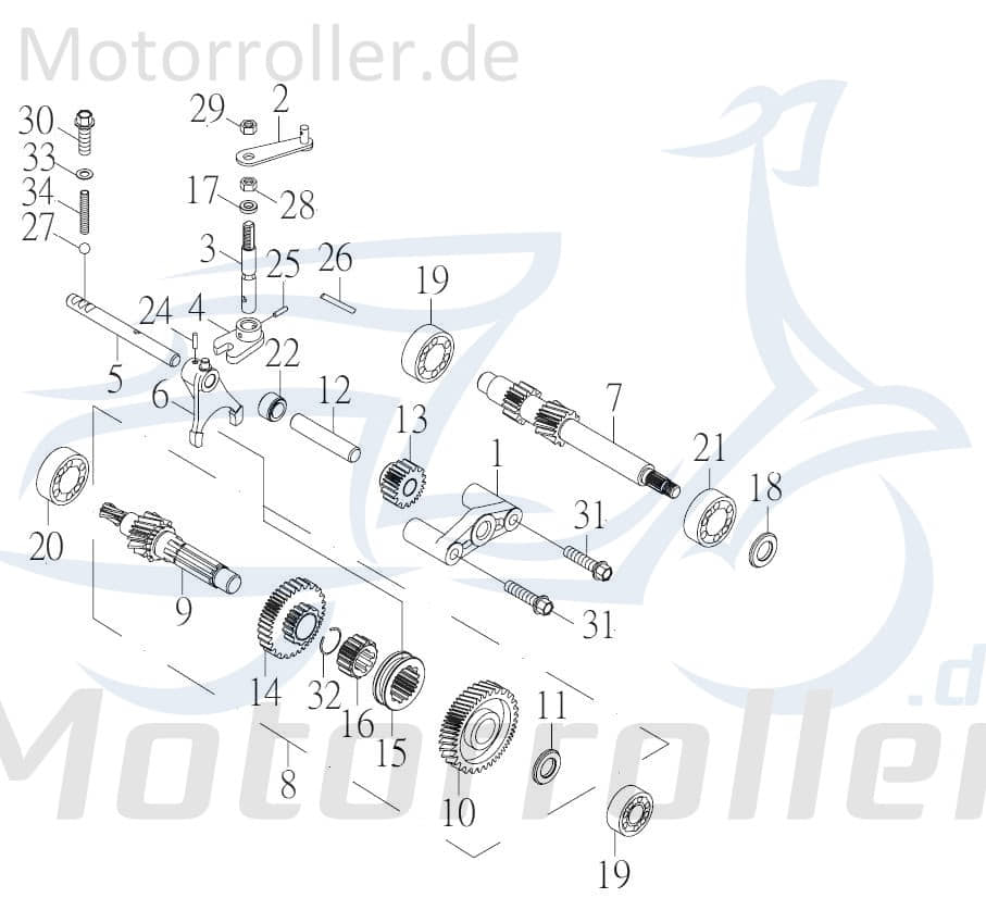 Kreidler F-Kart 170 Anlaufscheibe 170ccm 4Takt 75820 Motorroller.de Spannscheibe Zwischenscheibe Anlauf-Scheibe Spann-Scheibe 170ccm-4Takt Ersatzteil