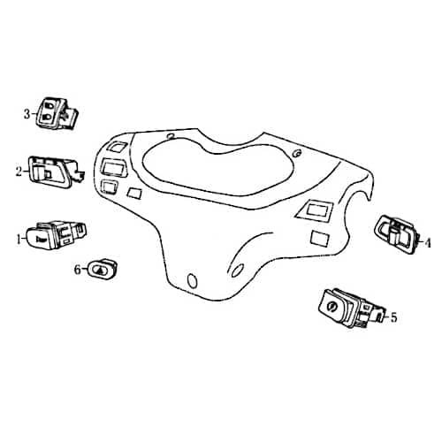 Schalter Horn Bedienelemente Motorroller Rex 83307