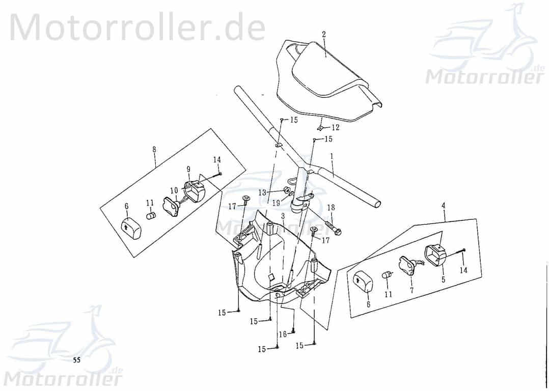 SMC Blinker vorn links links vorn Winker vorne 50ccm 2Takt Motorroller.de Fahrtrichtungsanzeiger Blinkleuchte 50ccm-2Takt Scooter Extra 50 T 50kmh