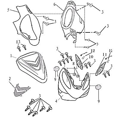 Dekorsatz komplett REX RS460 Aufkleber 700581 Motorroller.de Sticker Emblem Schriftzug Logo