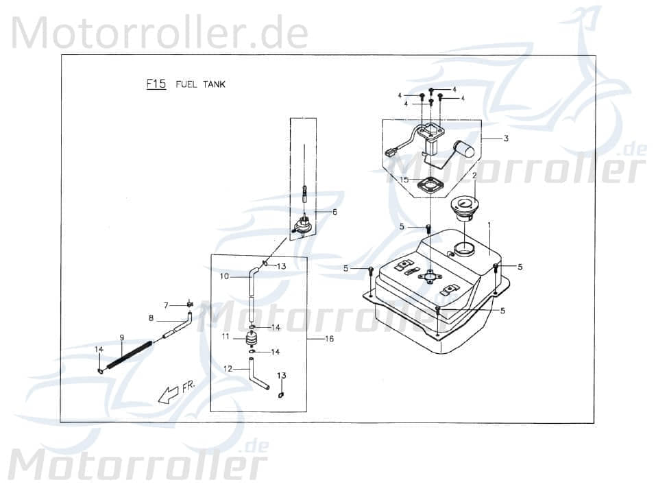 Benzinhahn mit Überwurfmutter M14 x 1 CPI-B08-52310-00-00