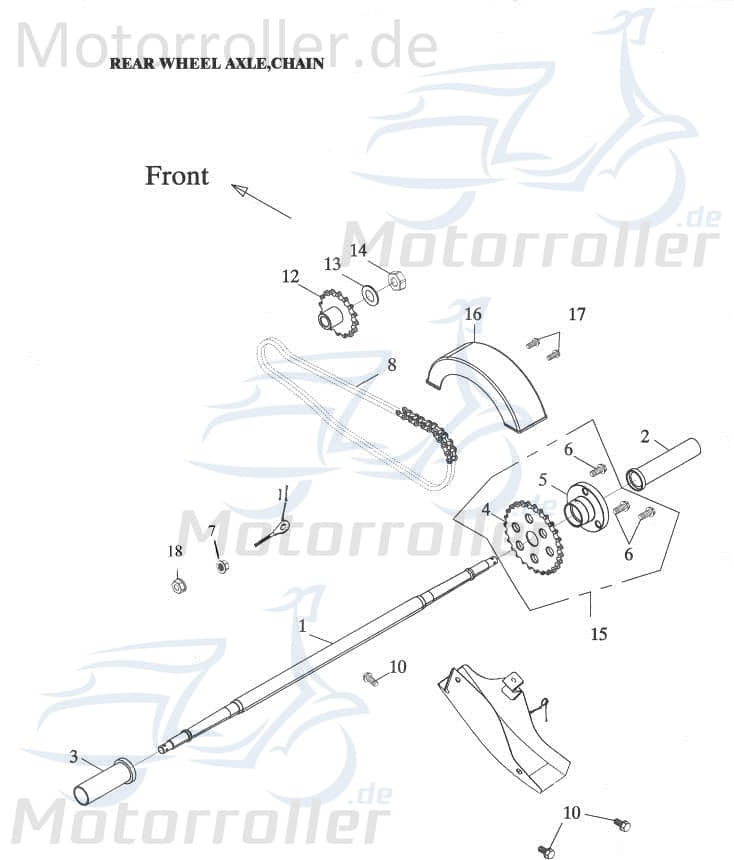 Adly Endantriebsflansch Kettenradflansch Quad ATV 50ccm 2Takt Motorroller.de Minarelli liegend ATV 50 II Utility XXL AC ATV 50 V UTV Ersatzteil