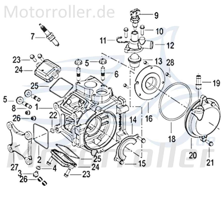 Jonway Insignio 250 DD Stehbolzen Roller 250ccm 4Takt 750509 Motorroller.de M8x41mm Gewindestange Gewinde-Stange Gewindebolzen Stiftschraube Scooter