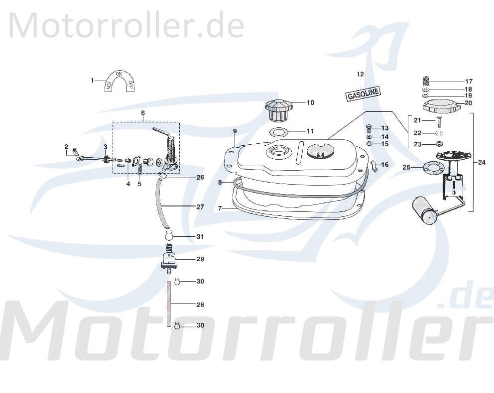Dichtung Benzintank Motorroller LML Star SF524-1836