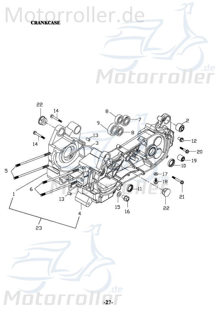 Adly Dichtung Kurbelgehäuse rechts innen GK 125 125ccm 4Takt Motorroller.de Abdichtung Dichtung-Kurbelgehäuse 152QMI Buggy Ersatzteil Service