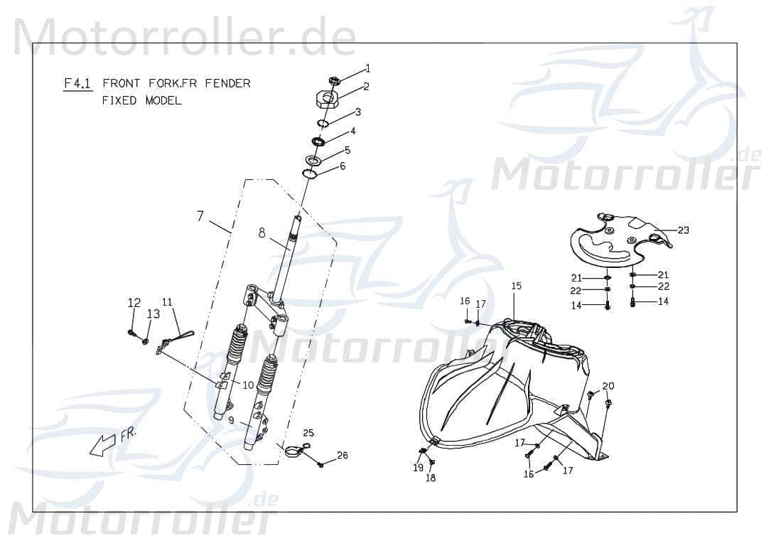 PGO Abdeckung vorn innen Ligero RS 125 Abdeckhaube Kappe E1633002000 Motorroller.de Deckel Schutz Verkleidung Platte Cover Blende Schutzhaube Mokick