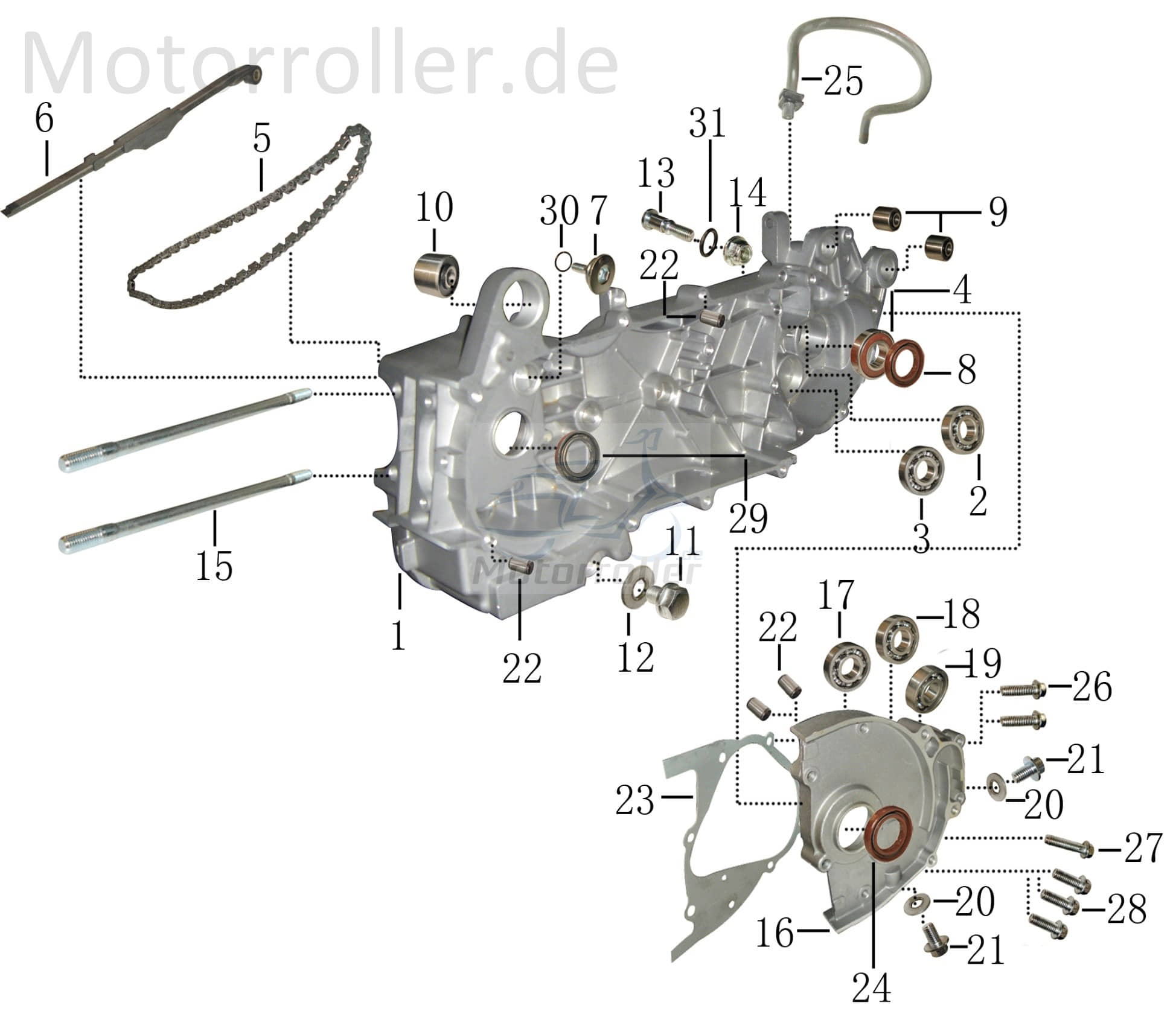 Simmerring Kurbelwelle 19.8x30x5 4T 7.809.641/9