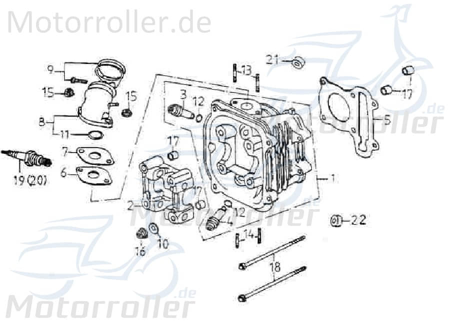 Adly Einlassventilführung GK 125 Buggy 125ccm 4Takt Motorroller.de 152QMI Ersatzteil Service Inpektion Direktimport