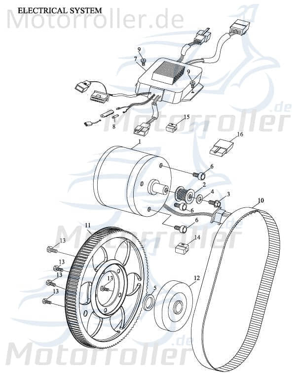 Adly Fun Cruiser FC 20 Zündspule 50ccm elektro 30413-165-000 Motorroller.de KC KCF Zündkabel Zündung Zündmodul Kerzenstecker Zünd-Kabel Zünd-Spule