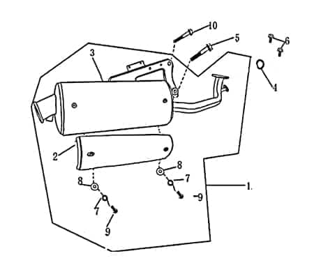 Kreidler Jigger 50 Auspuff mit SLS Anschluss 701702 Motorroller.de Abgasanlage Auspuffanlage 2Takt 50ccm