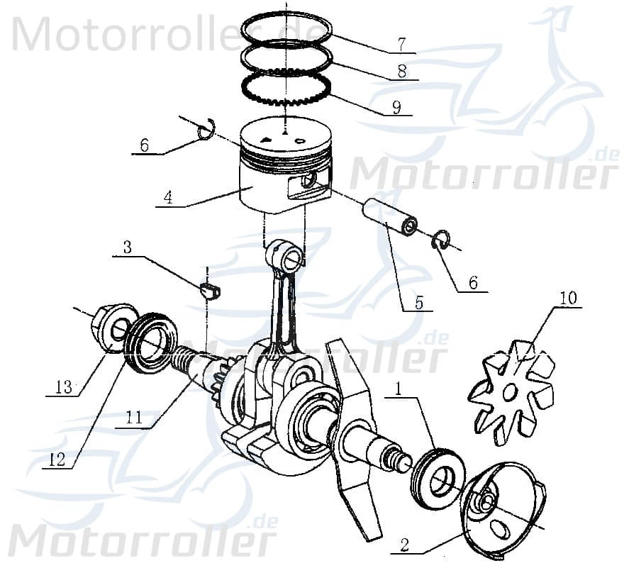 Kasea Kinderbuggy Kolbenringe Satz 40ccm 4Takt 39-13915 Motorroller.de Kolbenringsatz Verdichtungsringe Kolben-Ring Kompressionsringe 40ccm-4Takt