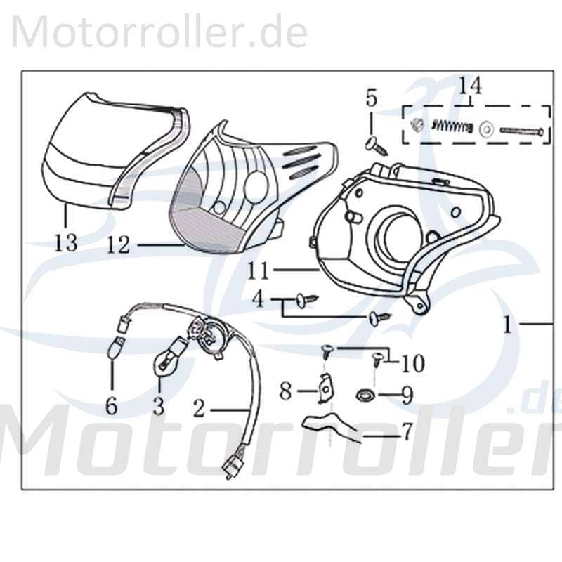 Kreidler Martinique 125 DD Scheinwerfer 702535 Motorroller.de Frontscheinwerfer Hauptscheinwerfer Frontlicht Vorderlicht Beleuchtung