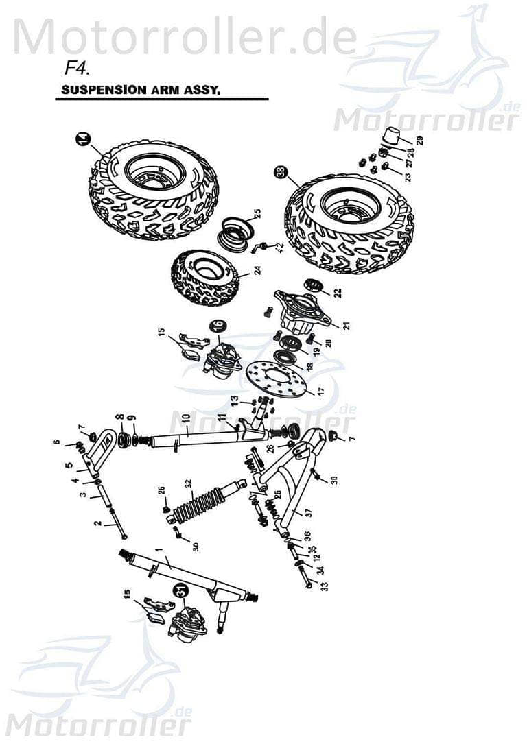 Bremszange Bremssattel vorne links  PGO B5403300000 Motorroller.de