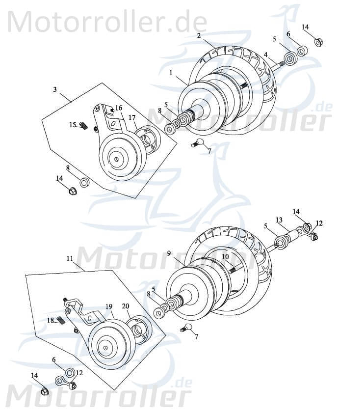Adly Fun Cruiser FC 20 Felge hinten 50ccm elektro 42801-207-000 Motorroller.de Hinterrad-Felge Hinterradfelge Hinter-Rad Heck-Rad Scooter Ersatzteil