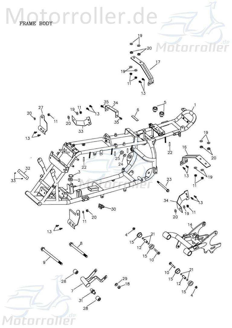 Adly Gummibuchse GK 125 Gummilager Silentblock 125ccm 4Takt Motorroller.de Silentlager Silentbuchse Lagerbuchse Motorlager Lagerhülse Gummihülse Buggy
