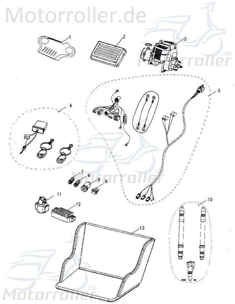 Kasea Kinderbuggy Motor Antrieb Engine 40ccm 4Takt KB5-10419 Motorroller.de Motor-System komplett Antriebsaggregat Motor-Aggregat Fahrzeugantrieb