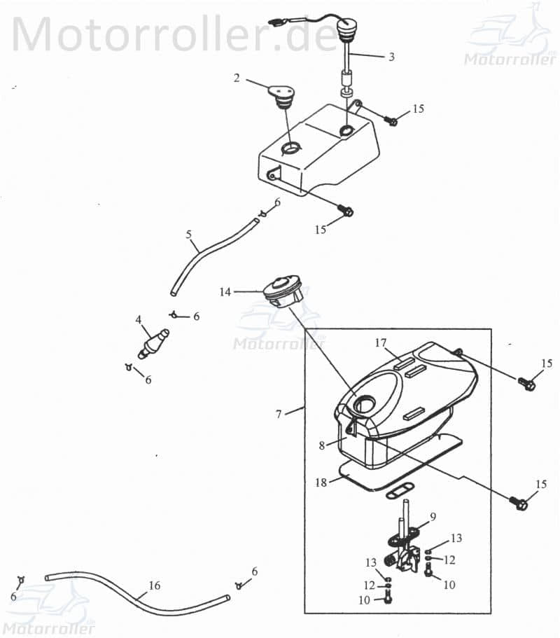 Adly RT 50 Road Trace Tankdeckel 50ccm 2Takt 17620-154-000 Motorroller.de Schraubdeckel Tankverschluss Tank-Verschluss Schraub-Deckel Verschlussdeckel