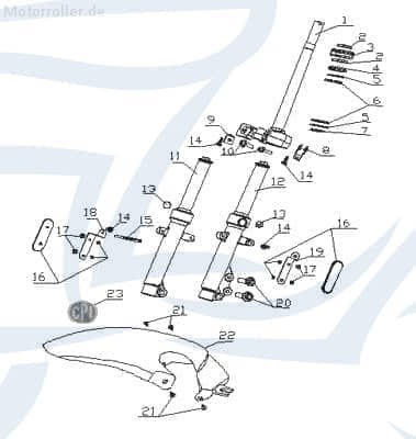 CPI Aragon 50 Club Dekor Sticker 50ccm 2Takt Q0H-61191-30-00 Motorroller.de Aufkleber Deko-Sticker Deko-Aufkleber Minarelli liegend Scooter Ersatzteil