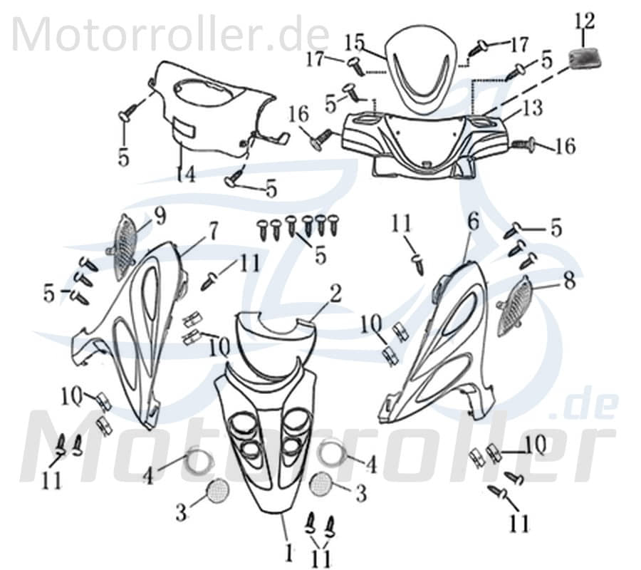 Deckel Frontverkleidung Motorroller 50ccm 2Takt 701244