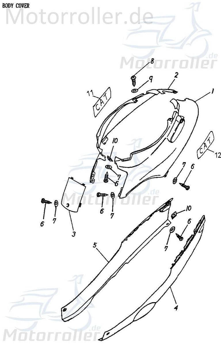 Adly Deckel Sitzbankverkleidung JET 50 Roller 50ccm 2Takt Motorroller.de Serviceklappe Service-Klappe Reparaturklappe Reparatur-Klappe 125ccm-4Takt