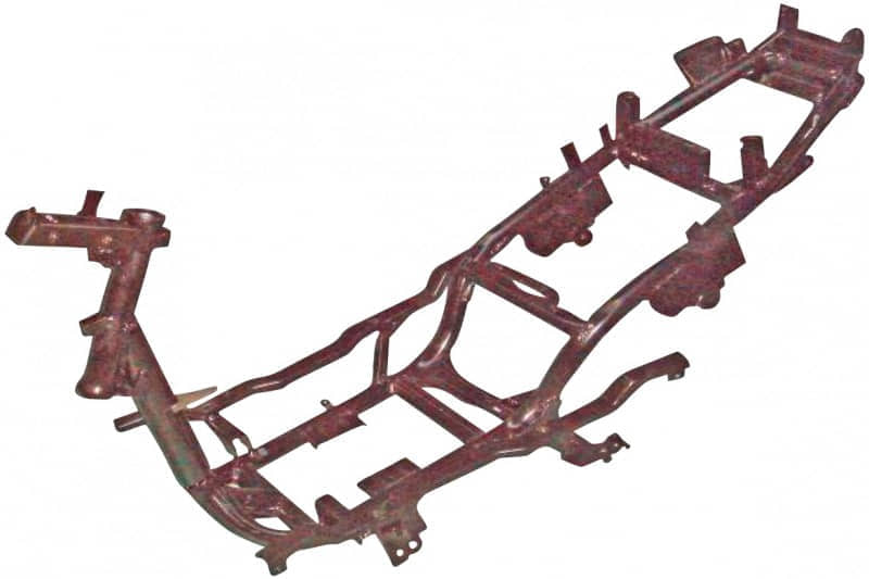 Rex Stratos Chicago Gestell 50ccm 2Takt Rahmen Roller Motorroller.de Metallrahmen 1E40QMB YY50QT-28 50cc 2T Minarelli liegend Fahrgestell