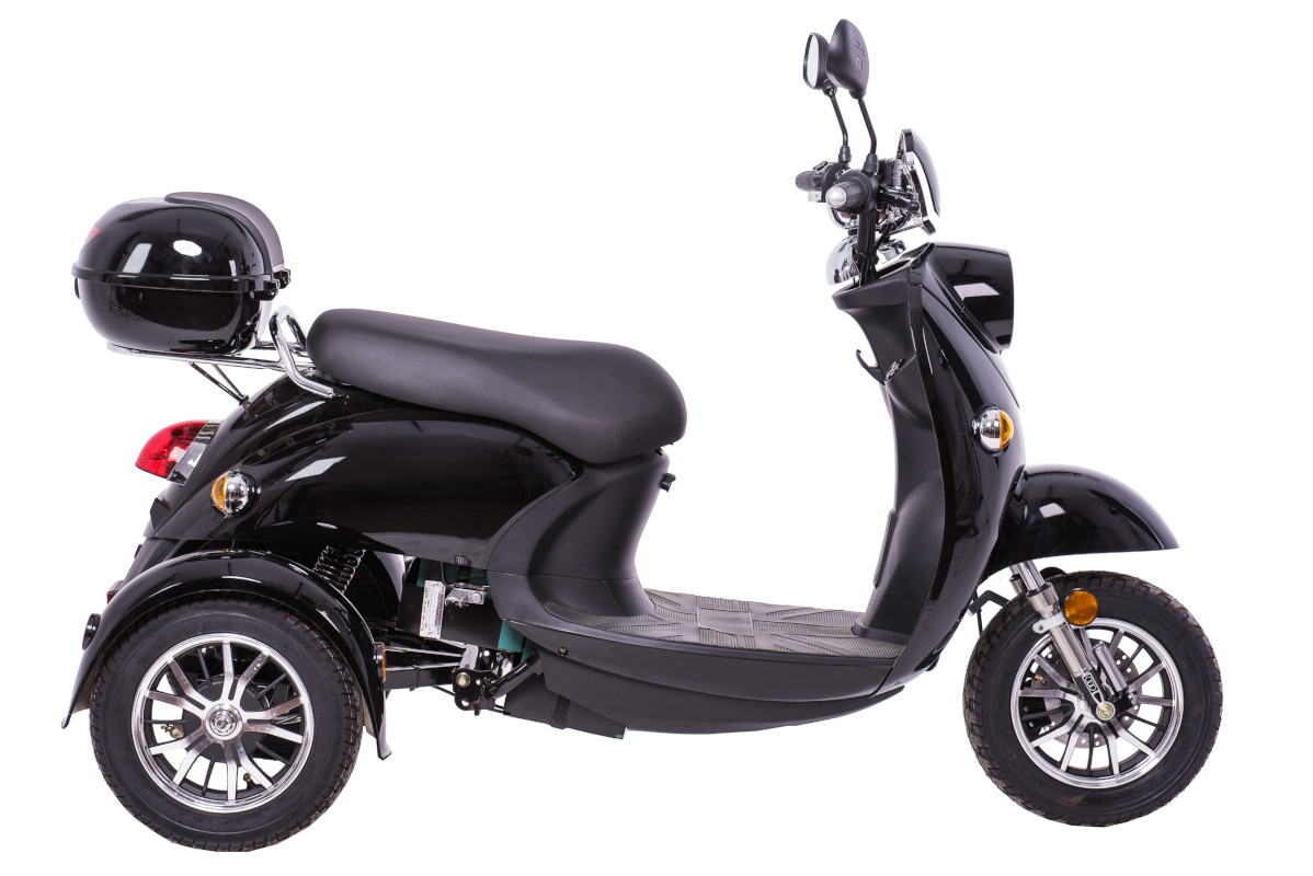 Dreirad Scoody E Trike ZT-63B 25 km/h schwarz Graphen-Akku 650 Watt Elektroroller E-Scooter E-Roller Dreiradroller