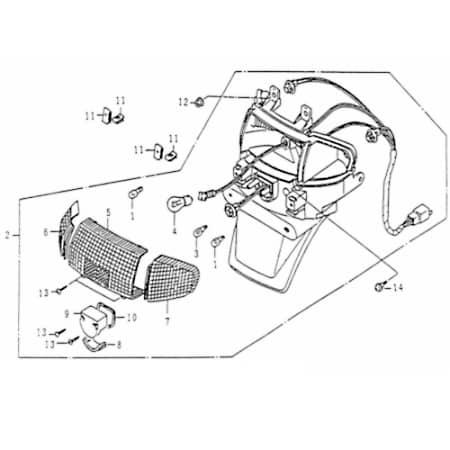 Rücklicht orange Blinker Rex Rexy 125 Roller 125ccm 4Takt Motorroller.de Rückstrahler Rück-Leuchte Rückleuchteneinheit Rückleuchten-Einheit Scooter