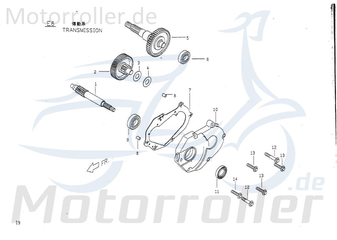 PGO Kupplungswelle Big Max 50 Antriebswelle 50ccm 2Takt Motorroller.de Getriebewelle PGO P1 50ccm-2Takt Scooter Tornado 50 Ersatzteil Service