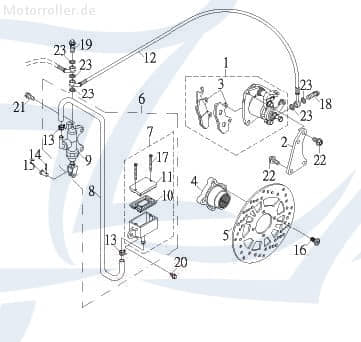 SMC Quad 200 Aufnahme / Adapterplatte 200ccm 4Takt 45810-CBW-01 Motorroller.de Bremssattel ATV Quad 250 UTV Ersatzteil Service Inpektion Direktimport