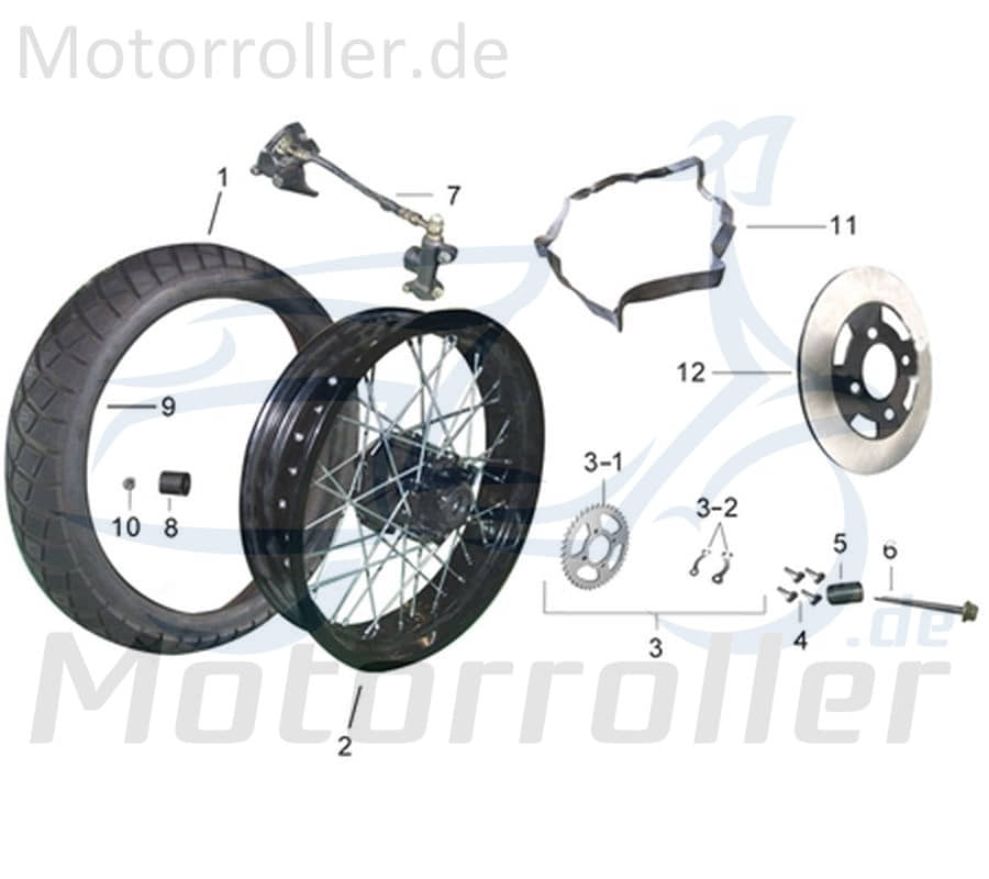Kreidler DICE CR 125i Bremsscheibe hinten 780136 Motorroller.de Scheibenbremse Scheiben-Bremse Bremsplatte Brems-Scheibe Hinterrad Motorrad