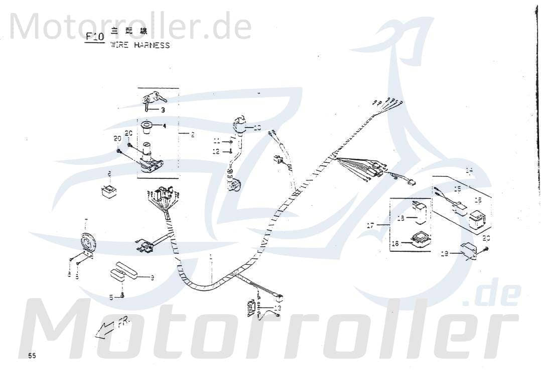 PGO Starterrelais 50ccm-2Takt Big Max 50 Startrelais Roller P1581010000 Motorroller.de Magnetschalter Anlasserrelais Anlasser-Relais Starter-Relais