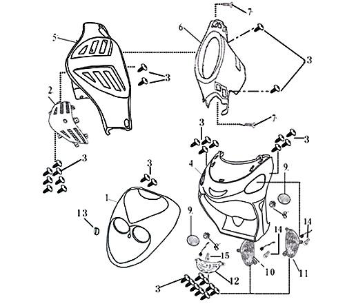 Blinker vorn links Rex RS500 QM50QT 6A-AQINGQI 50ccm 4Takt Motorroller.de Signalleuchte Blinklicht Blinkleuchte Fahrtrichtungsanzeiger Blinkleuchten