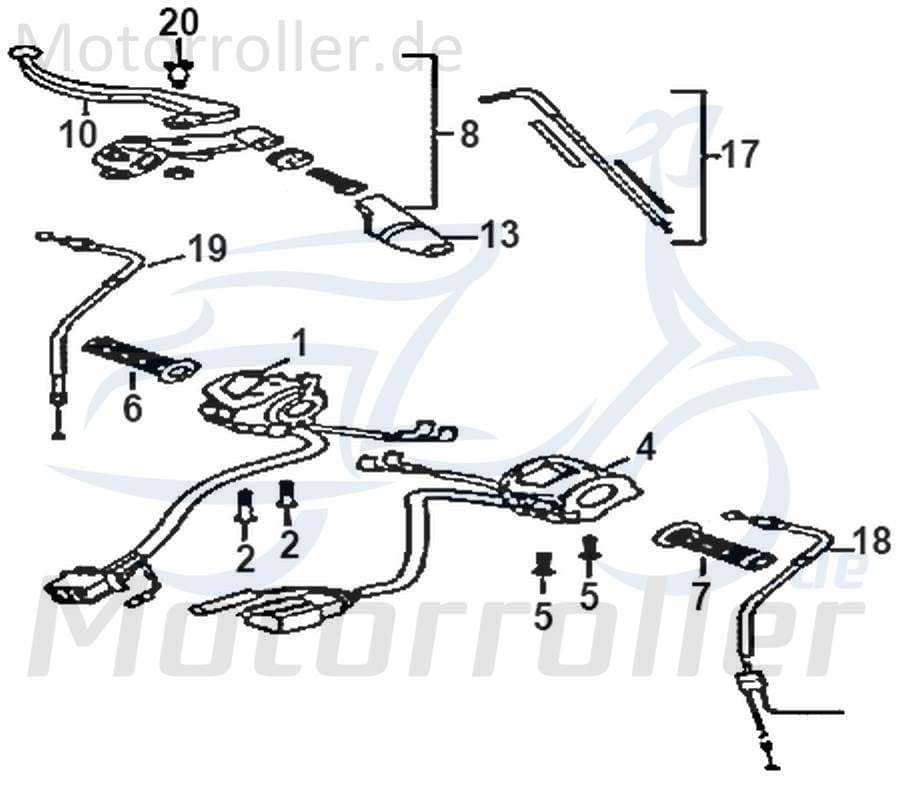 CPI SX 50 Supercross Schaltereinheit 50ccm 2Takt 614-12Y2-001L Motorroller.de links Lenkerarmatur Schaltergehäuse Kombischalter Kombi-Schalter Moped