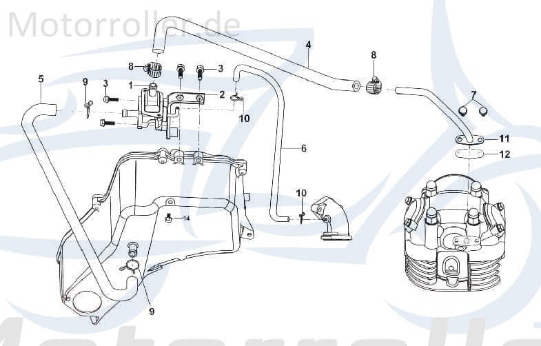 Kreidler STAR Deluxe 4S 200 Halter 200ccm 4Takt SF213-0172 Motorroller.de Sekundärluftsystem Halterung Haltebügel Halteblech Halte-Blech Halte-Bügel