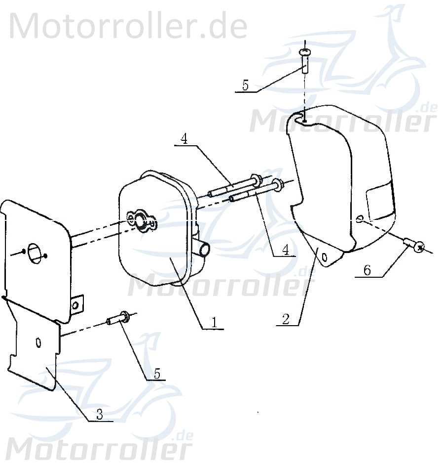Auspuff Endschalldämpfer Tongjian Kinderbuggy 143107010000 Auspuffeinheit Eppella ECM Wangye Kasea TBM Minibuggy Original Ersatzteil