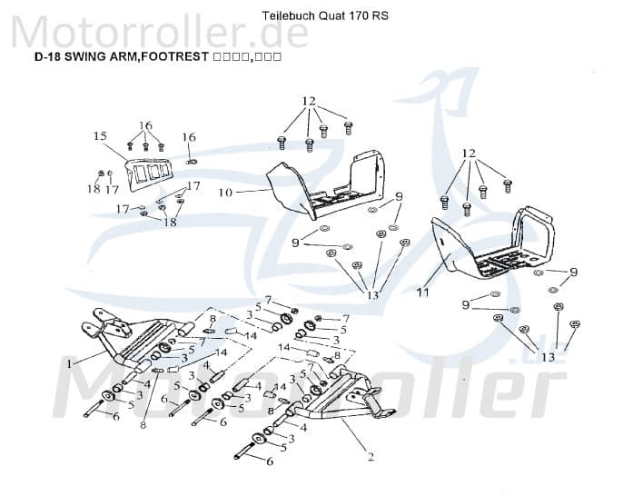 AEON Dreieckslenker Utility 180 Quad ATV 53130-156-001 Motorroller.de Cobra 180 RS UTV Ersatzteil Service Inpektion Direktimport