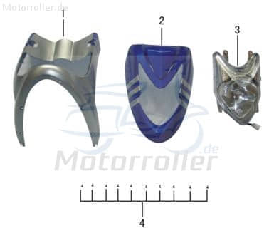 Eppella Eppella Scoody 20 Frontverkleidung 50ccm elektro ZW-W-01-HB Motorroller.de hell-blau unten Frontschürze Frontmaske Front-Cover Front-Schürze