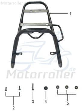 AGM Scoody 45 GEPÄCKTRÄGER Roller 50ccm elektro 3080009 Motorroller.de Topcase-Halterung Kofferträger Gepäck-Träger Topcasehalterung Koffer-Träger