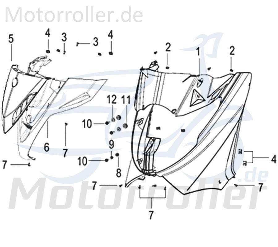 Kreidler Insignio 125 250 DD 2.0 Frontabdeckung Mitte weiß 750479 Frontverkleidung Frontmaske Original