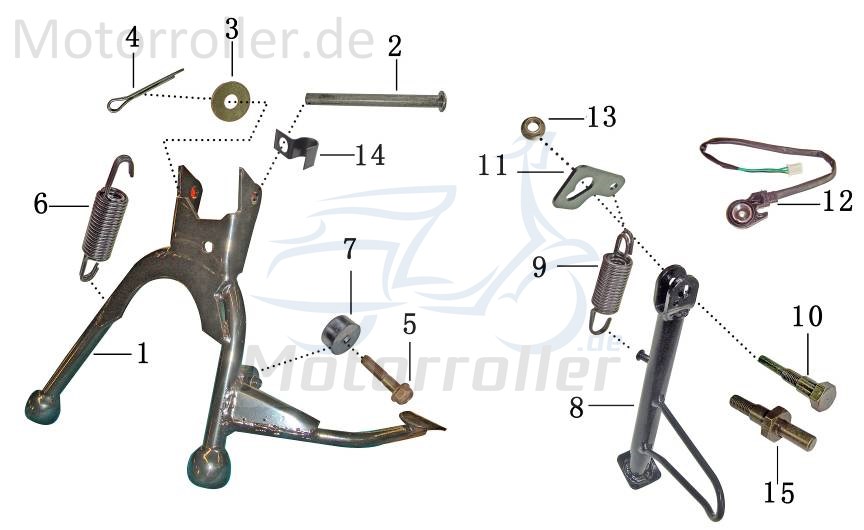 Seitenständer Länge 255mm 12Zoll + 13 Zoll 7.833.178/2