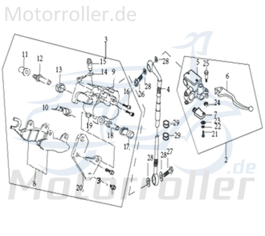 SMC Bremsgeberzylinder Bremszylinder 305-05Y2-101-02 Motorroller.de Bremspumpe Hydraulik-Zylinder Bremsgriff-Zylinder Ersatzteil Service Inpektion