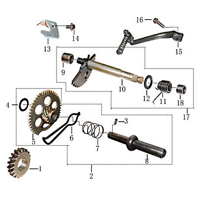 Kickstarterritzel 37 Zähne Rex Imola 125 Roller 704385 Motorroller.de Kickstarter-Ritzel Kickstarter-Mitnehmer Kickstarterantriebsrad 152QMI