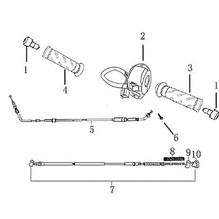 Rex Milano 50 hinten Bremszug Bowdenzug Roller Motorroller.de 50ccm 4Takt 139QMB JSD50QT-13 50cc 4T 139QMA Bremsleitung Seilzug Bautenzug