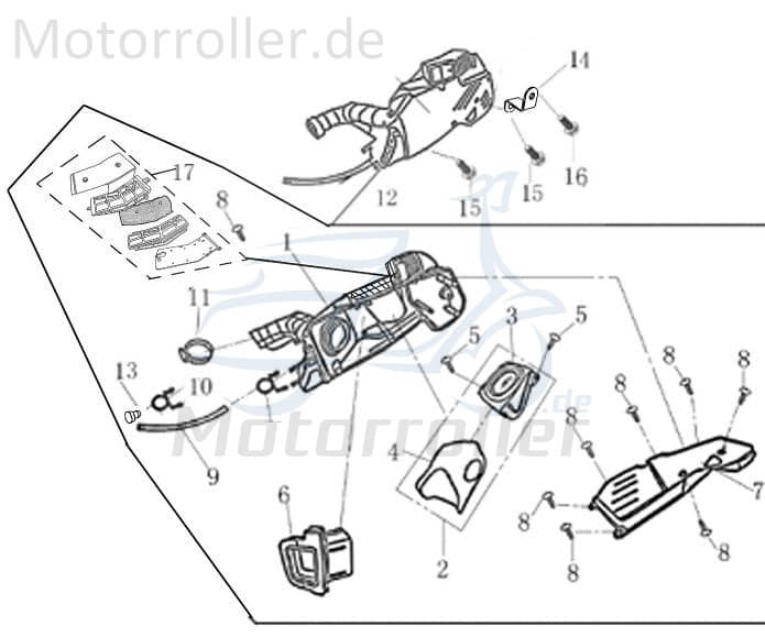 Luftfilterkasten komplett 4Takt 125/ Jonway 1200301-1