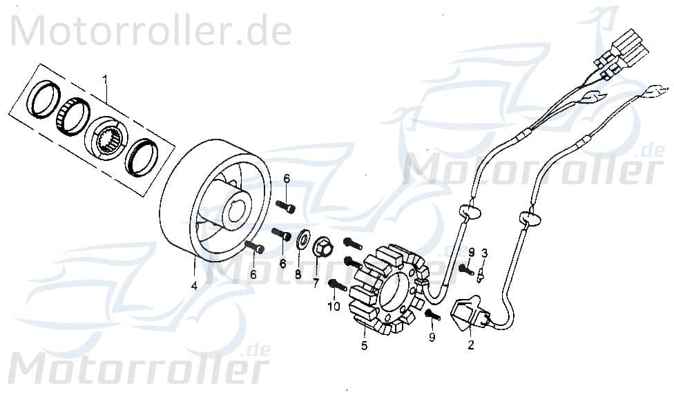 Bundschraube M5x16mm Tongjian Maschinenschraube 250ccm 4Takt Motorroller.de Flanschschraube Flansch-Schraube Maschinen-Schraube Bund-Schraube Buggy