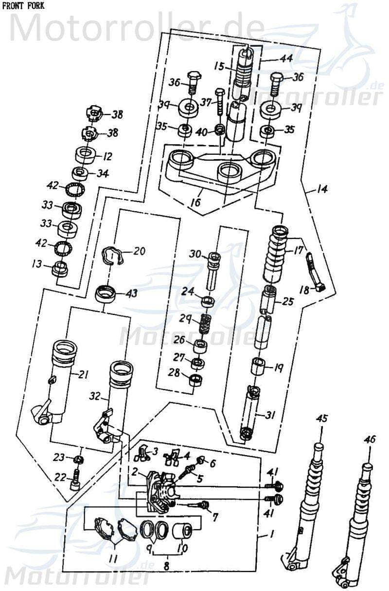 Adly Cat 50 Federbein Stoßdämpfer 50ccm 2Takt 53030-118-000 Motorroller.de Feder-Bein Gabel-Bein Stoß-Dämpfer Scooter Ersatzteil Service Inpektion