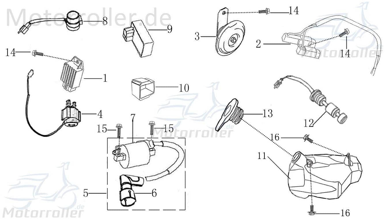 Zündspule mit 1 Pin und Zündkabel 1060005-1