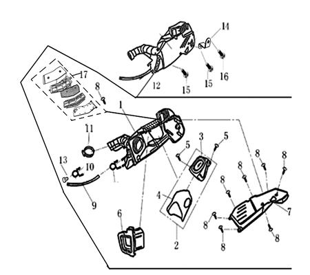 Luftfiltereinsatz kpl 4T 125/ Motorroller 125cc 700888